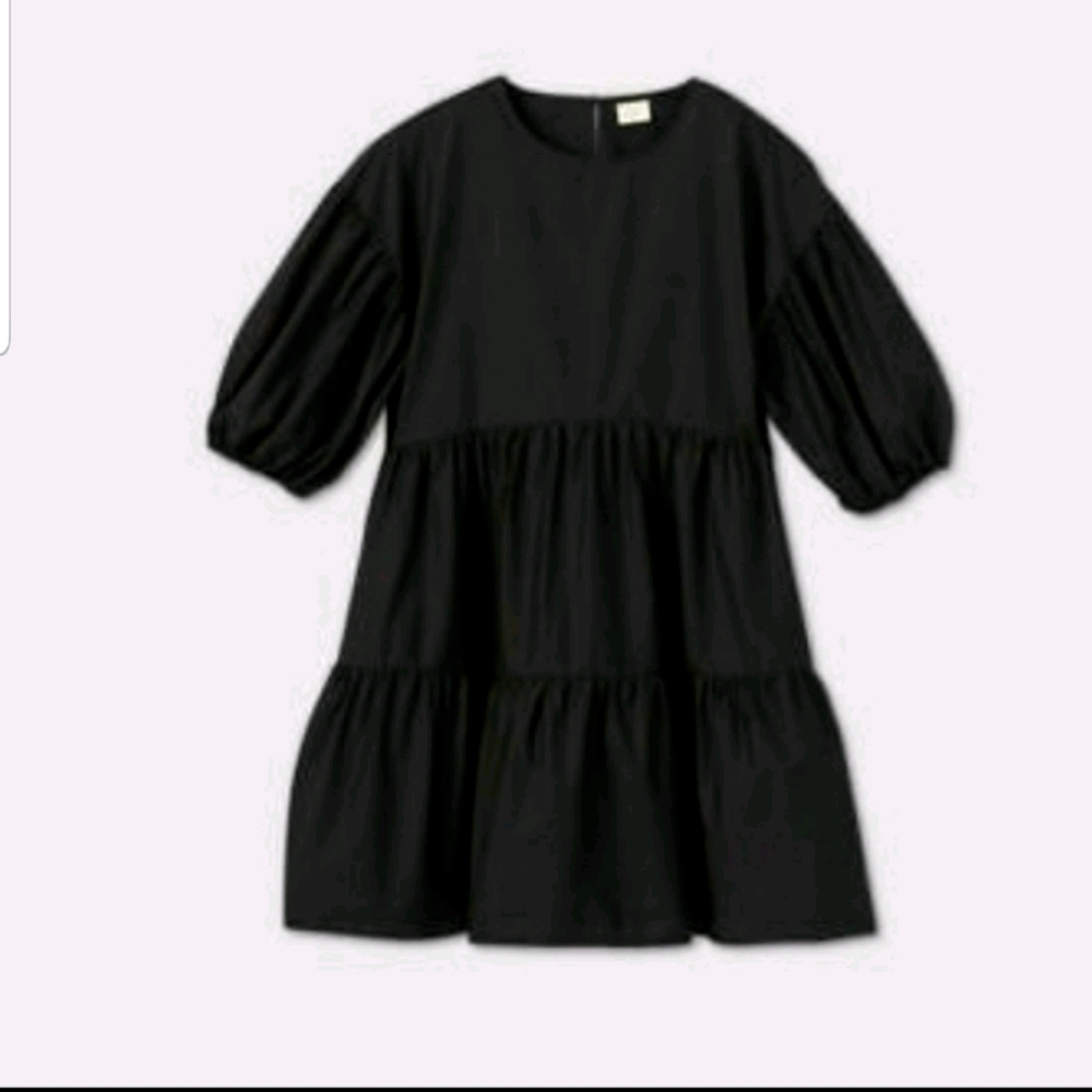 A New Day Puff Short Sleeve Tiered Dress